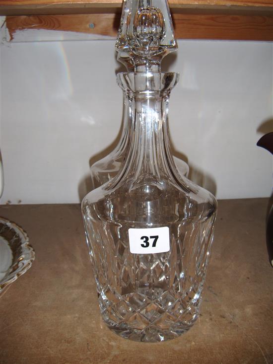 2 cut glass decanters